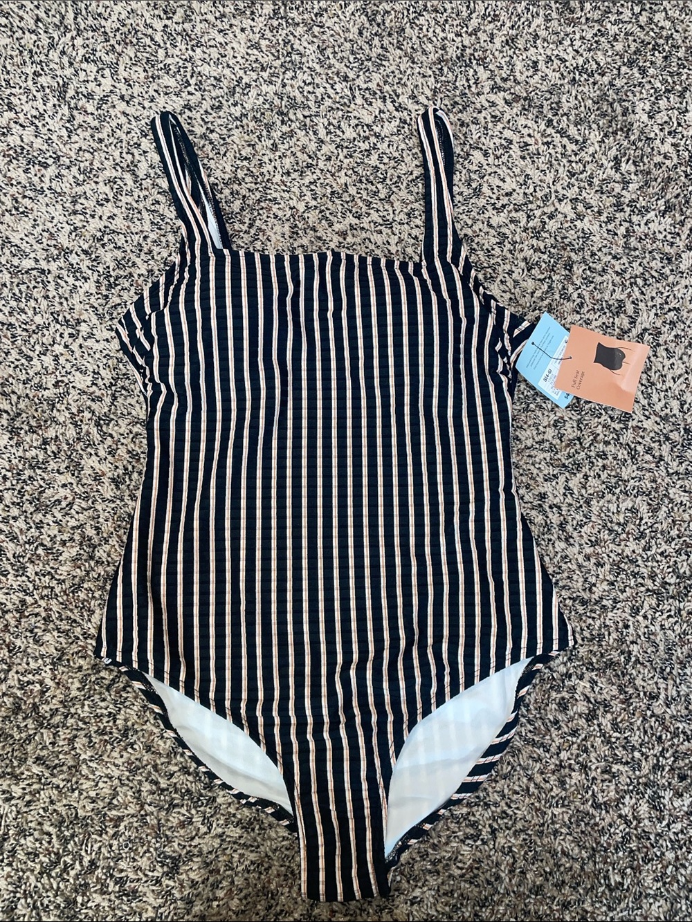 Shade & Shore Striped One Piece Woman’s Swim Suit Size S (4-6) NWT